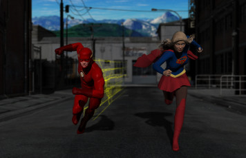 Картинка 3д+графика фантазия+ fantasy девушка взгляд фон супермен