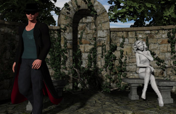 Картинка 3д+графика фантазия+ fantasy парень взгляд фон