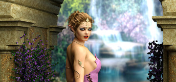 Картинка 3д+графика эльфы+ elves взгляд эльфийка фон