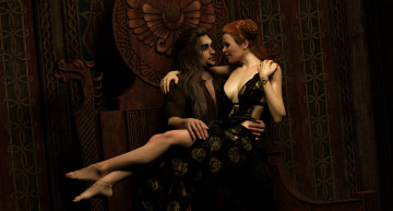 Картинка 3д+графика реализм+ realism парень фон взгляд девушка