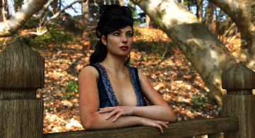 Картинка 3д+графика люди+ people девушка взгляд фон