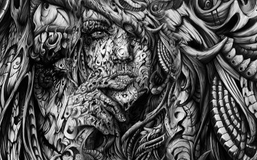 Картинка рисованное абстракция фон лицо графика взгляд