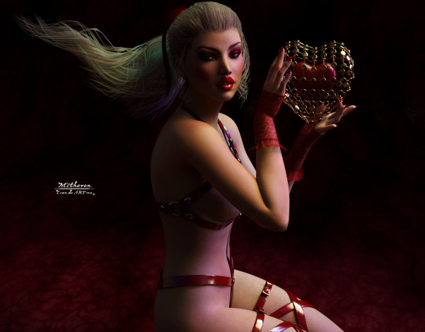 Обои картинки фото 3д графика, люди , people, девушка, взгляд, фон