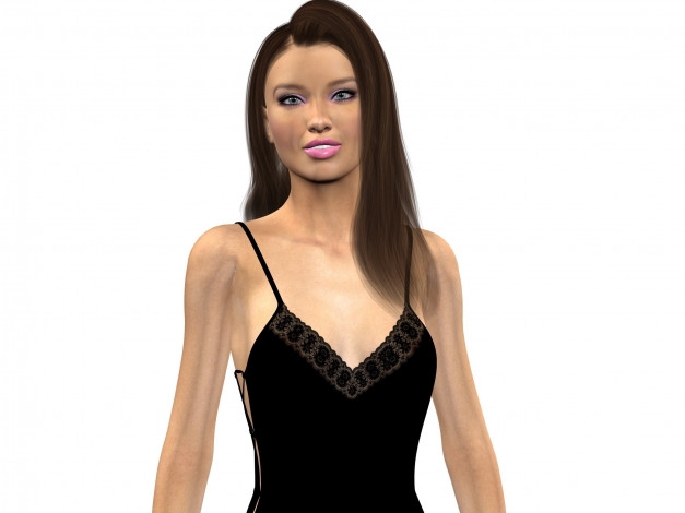 Обои картинки фото 3д графика, люди , people, девушка, взгляд, фон