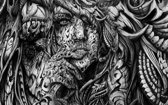 Обои картинки фото рисованное, абстракция, фон, лицо, графика, взгляд