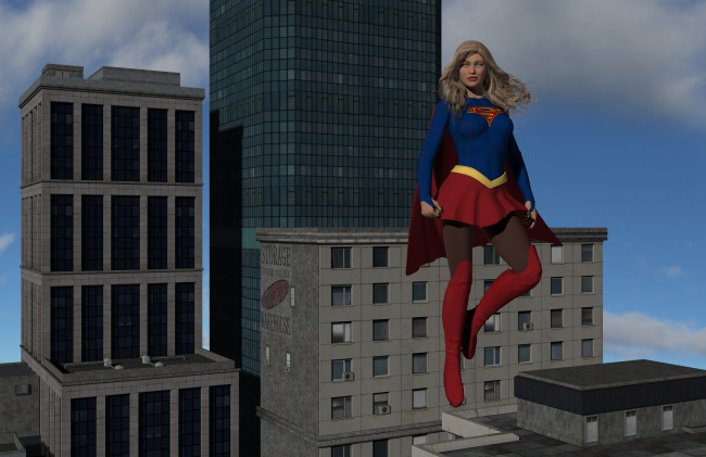 Обои картинки фото 3д графика, фантазия , fantasy, девушка, взгляд, фон, супермен