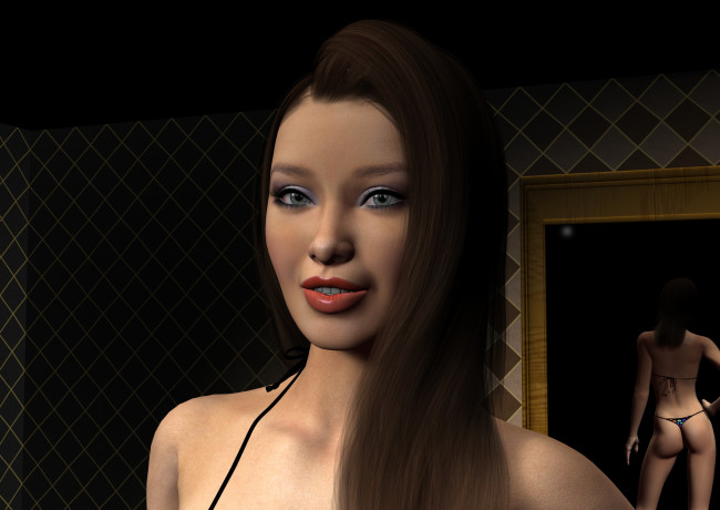 Обои картинки фото 3д графика, портрет , portraits, взгляд, девушка, фон