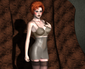 Картинка 3д+графика люди+ people взгляд фон девушка