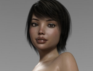 Картинка 3д+графика портрет+ portraits девушка взгляд фон