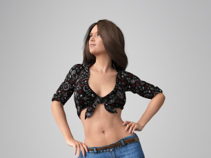 Картинка 3д+графика люди+ people девушка взгляд фон