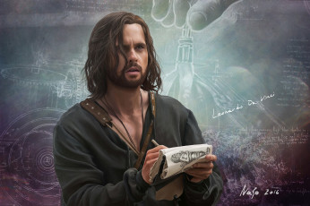 Картинка рисованное кино гений изобретатель блокнот рисунок художник леонардо да винчи