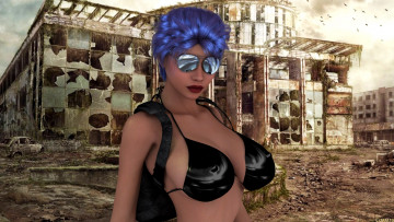 Картинка 3д+графика люди+ people девушка взгляд фон