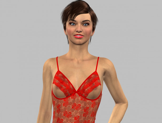 Обои картинки фото 3д графика, люди , people, взгляд, фон, девушка