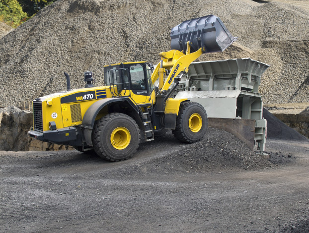 Обои картинки фото техника, фронтальные погрузчики, komatsu