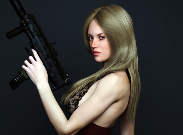 Обои картинки фото 3д графика, люди , people, фон, взгляд, девушка