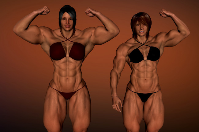 Обои картинки фото 3д графика, люди , people, девушки, взгляд, фон