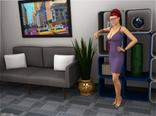 Картинка 3д+графика люди+ people взгляд фон девушка