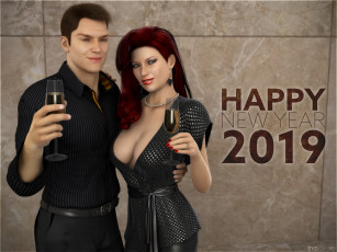 Картинка 3д+графика праздники+ holidays фон взгляд девушка