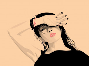 Картинка векторная+графика девушки+ girls украшения азиатка девушка