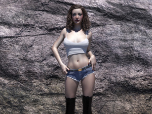 Картинка 3д+графика люди+ people фон взгляд девушка