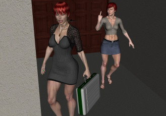 обоя 3д графика, люди , people, фон, взгляд, девушки