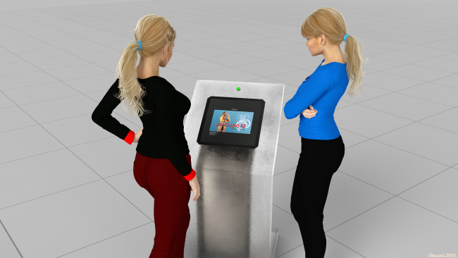 Обои картинки фото 3д графика, люди , people, фон, девушки, взгляд