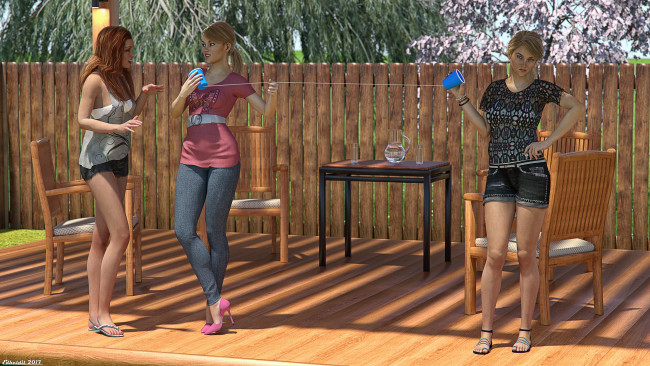 Обои картинки фото 3д графика, люди , people, фон, взгляд, девушки