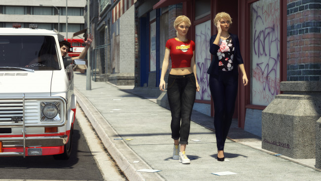 Обои картинки фото 3д графика, люди , people, фон, взгляд, девушки