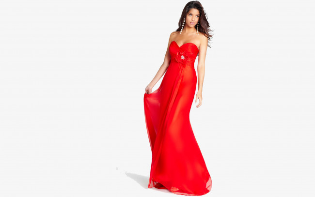 Обои картинки фото девушки, -unsort , брюнетки, темноволосые, серьги, платье, брюнетка