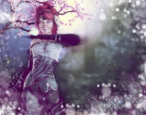 Картинка 3д+графика фантазия+ fantasy девушка фон взгляд униформа