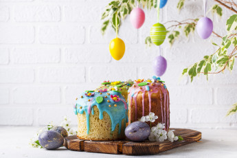 Картинка праздничные пасха праздник весна кулич яйца