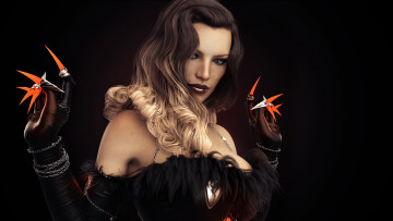 Картинка 3д+графика фантазия+ fantasy девушка фон взгляд