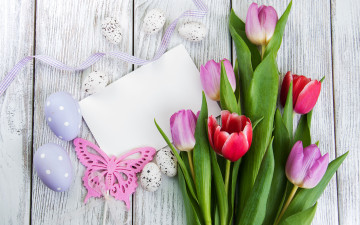 Картинка праздничные пасха букет тюльпаны композиция