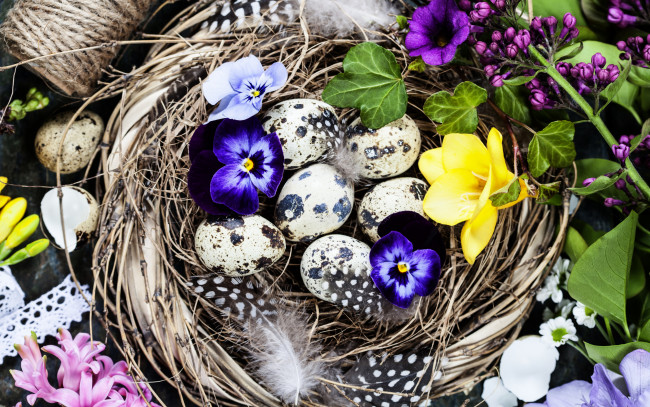 Обои картинки фото праздничные, пасха, цветы, праздник, композиция