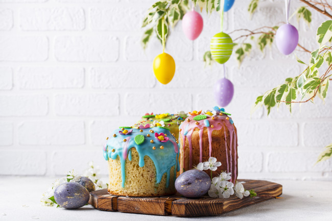 Обои картинки фото праздничные, пасха, праздник, весна, кулич, яйца