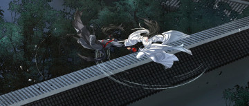 Картинка аниме mo+dao+zu+shi вэй усянь лань ванцзы крыша поединок