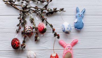 Картинка праздничные пасха писанки верба