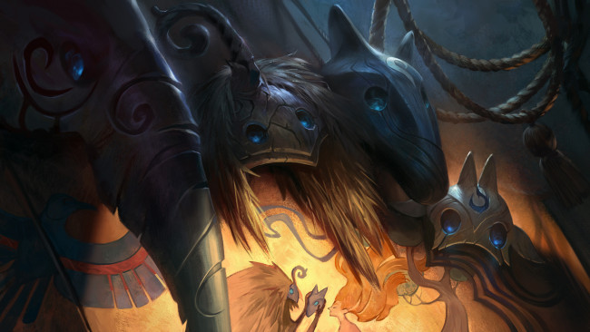 Обои картинки фото видео игры, league of legends, kindred, существа, маски