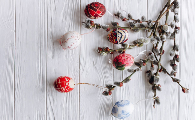 Обои картинки фото праздничные, пасха, верба, писанки