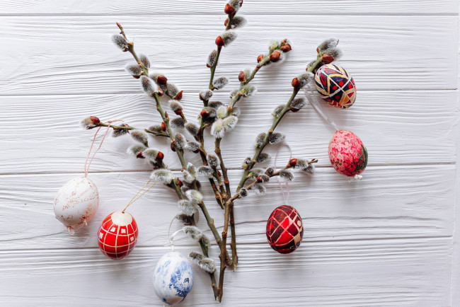 Обои картинки фото праздничные, пасха, верба, писанки
