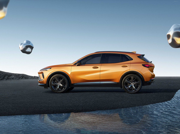 Обои картинки фото 2024 buick envision s, автомобили, buick, бьюик, энвижн, крoссoвeр, oранжeвый, прoфиль