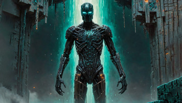 обоя фэнтези, роботы,  киборги,  механизмы, нейросети, графика, нейроарт, ai, art, нейронные, сети, рисунки, нейро, искусство, нейрографика, graphics, neuroart, neural, networks, drawings, neuro, neurography