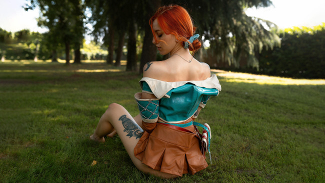 Обои картинки фото девушки, - креатив,  косплей, violetlatte, triss, merigold, witcher