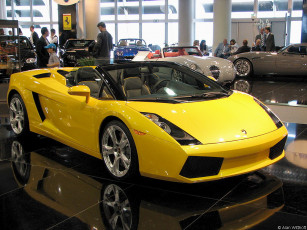 Картинка lamborghini gallardo spyder автомобили выставки уличные фото