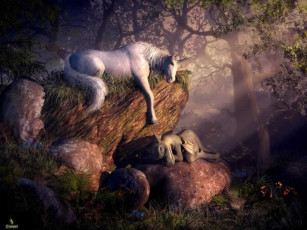 Картинка фэнтези единороги