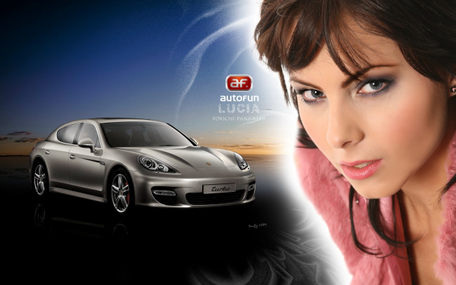 Обои картинки фото porsche, panamera, автомобили, авто, девушками