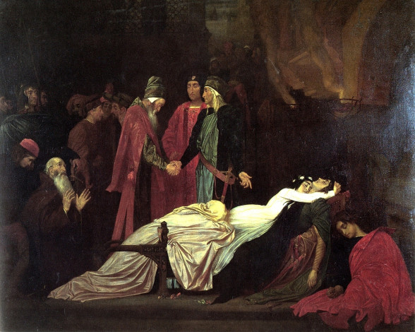 Обои картинки фото лорд, фредерик, лейтон, ромео, джульетта, рисованные, frederick, leighton