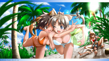 Картинка strike witches аниме miyafuji yoshika lynette bishop francesca lucchini