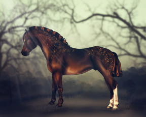 Картинка рисованные животные лошади лошадь