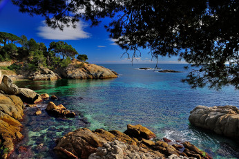 Картинка castell platja d`aro catalonia spain природа побережье costa brava коста брава castell-platja daro каталония испания средиземное море